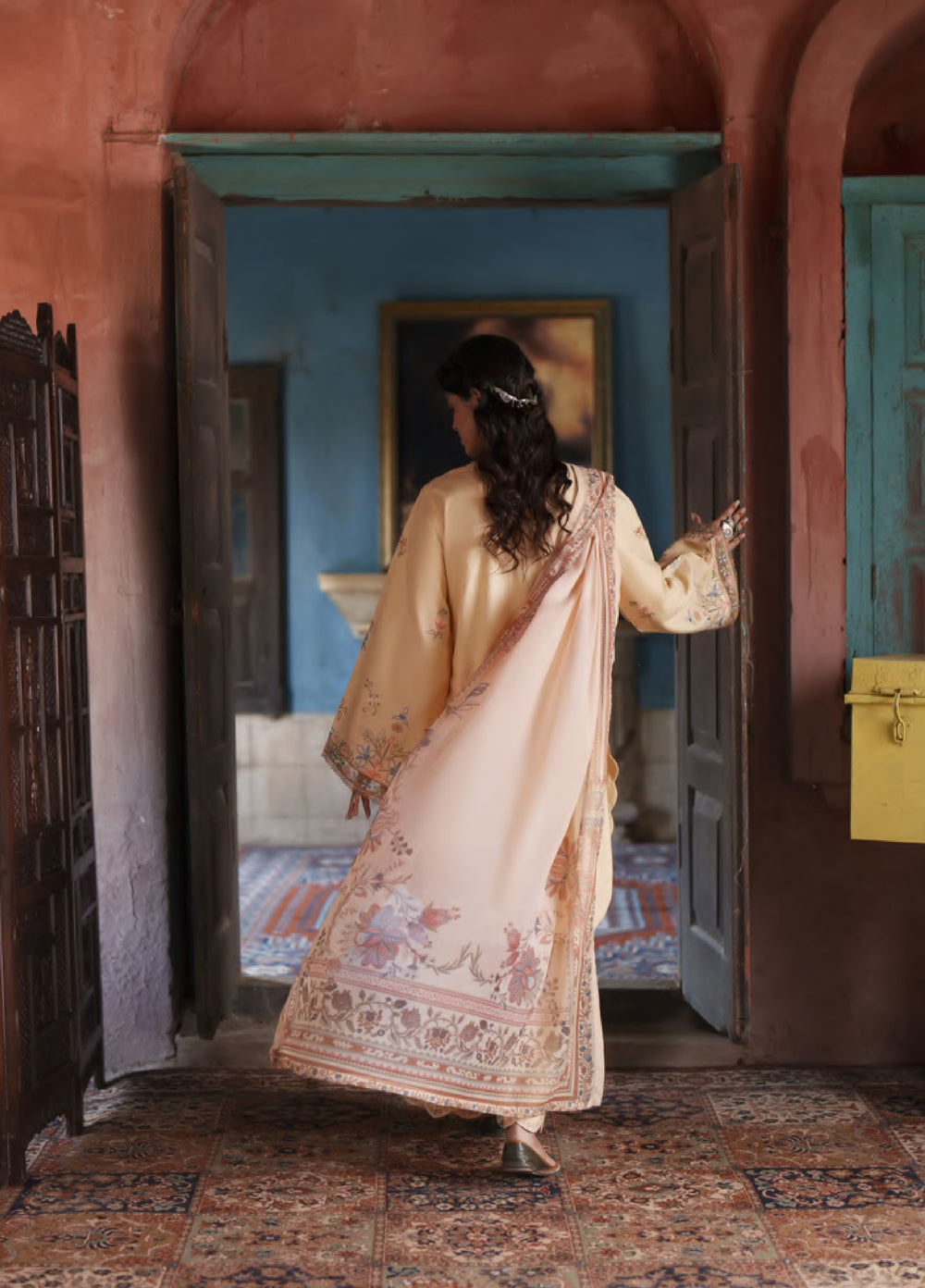 Before Sunset by Casual Lite RTW Embroidered Cotton Lawn 3 Piece Suit CL26PBS Golden Blossom - Casual Collection