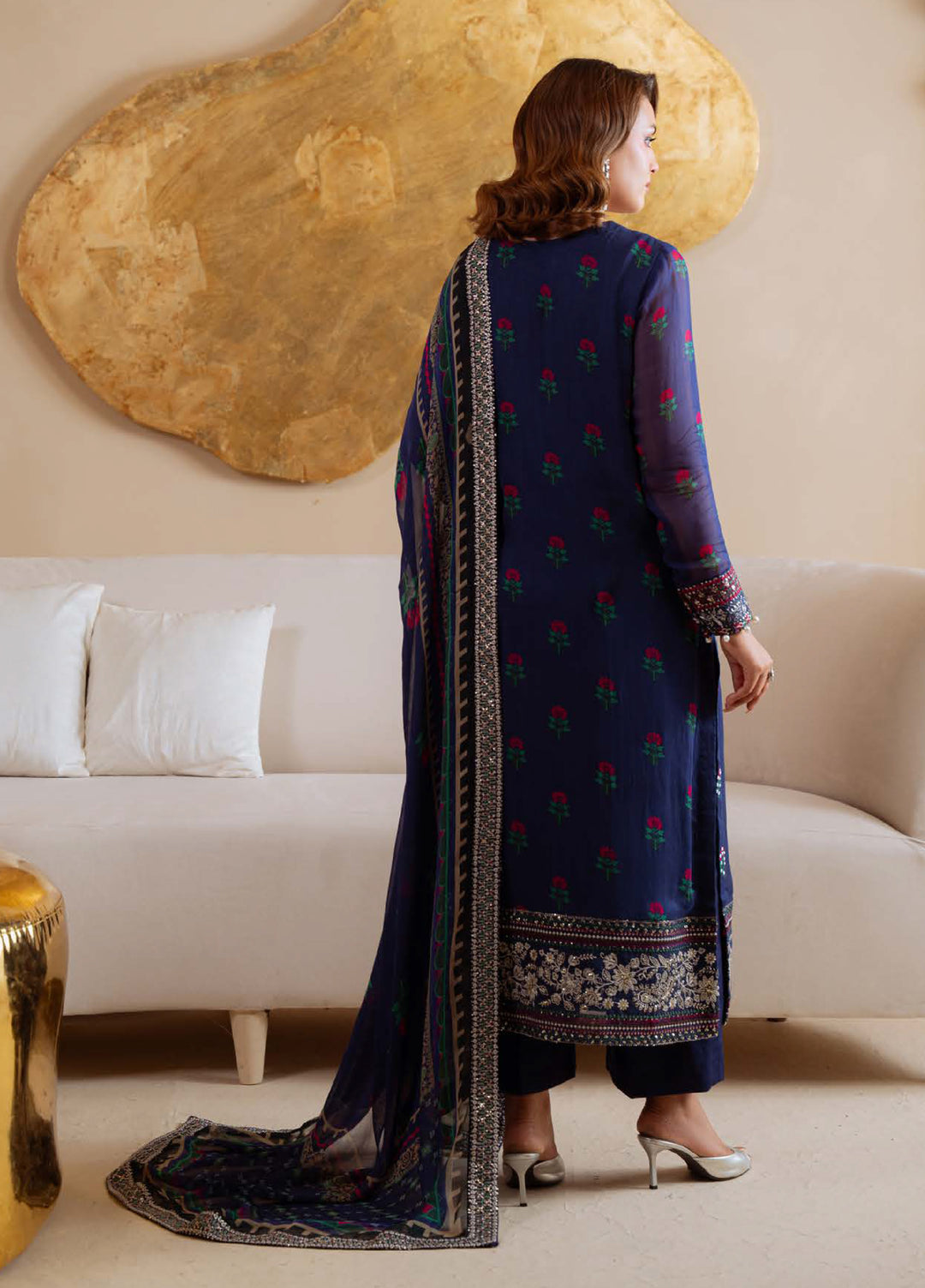 Amaya by Nureh Unstitched Luxury Chiffon Embroidered 3 Piece Suit NU26UA AM-32 - Festive Collection