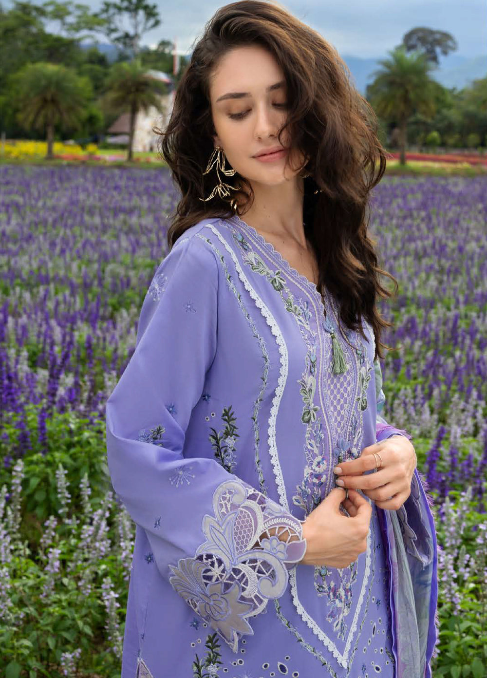 The Secret Garden by Mushq Hemline Unstitched Lawn 3 Piece Suit MU26USG D-18A Daisy Reverie - Summer Collection