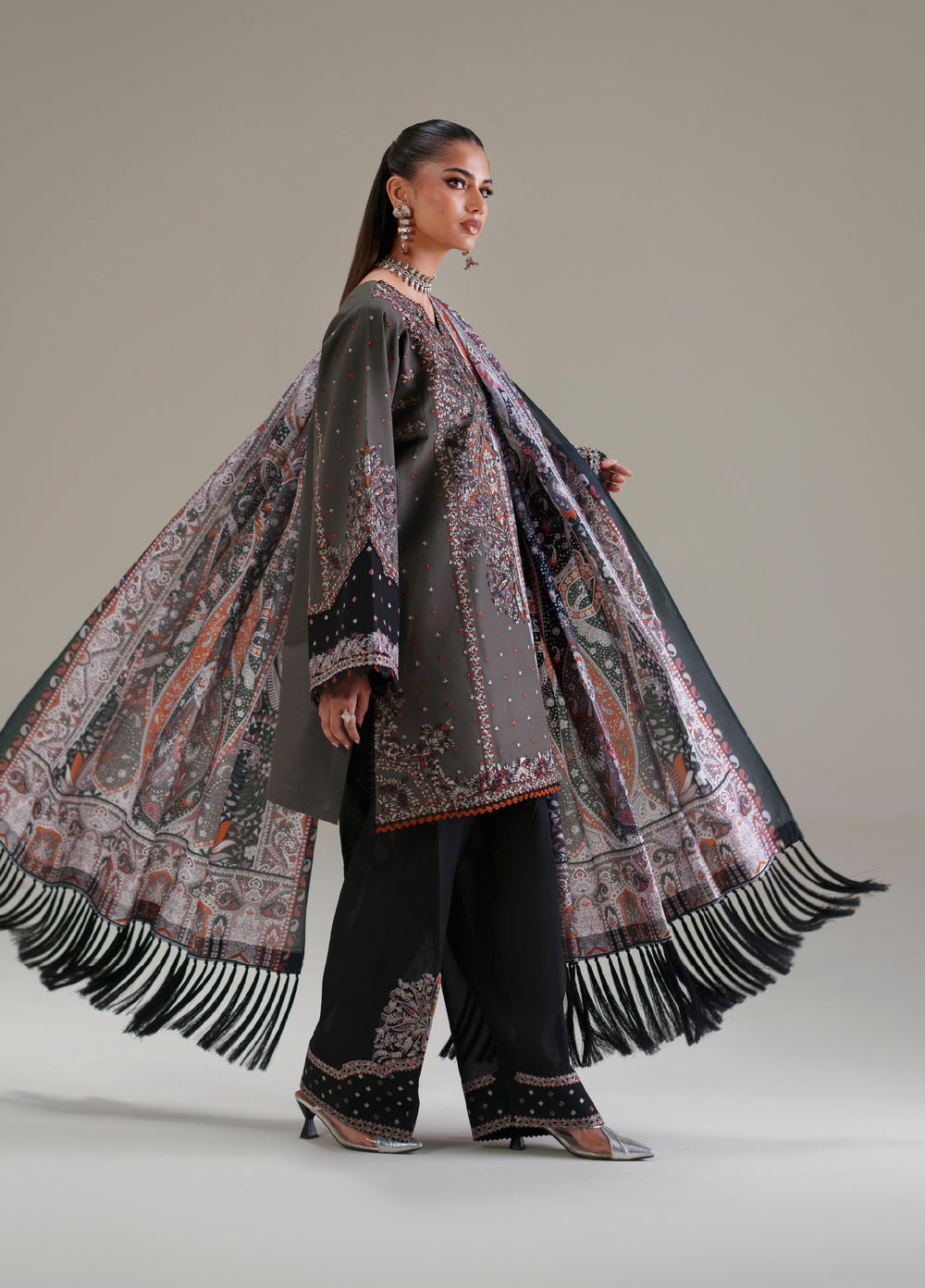 Amour by Bin Ilyas Unstitched Embroidered Lawn 3 Piece Suit BI26ULA 182A - Festive Collection