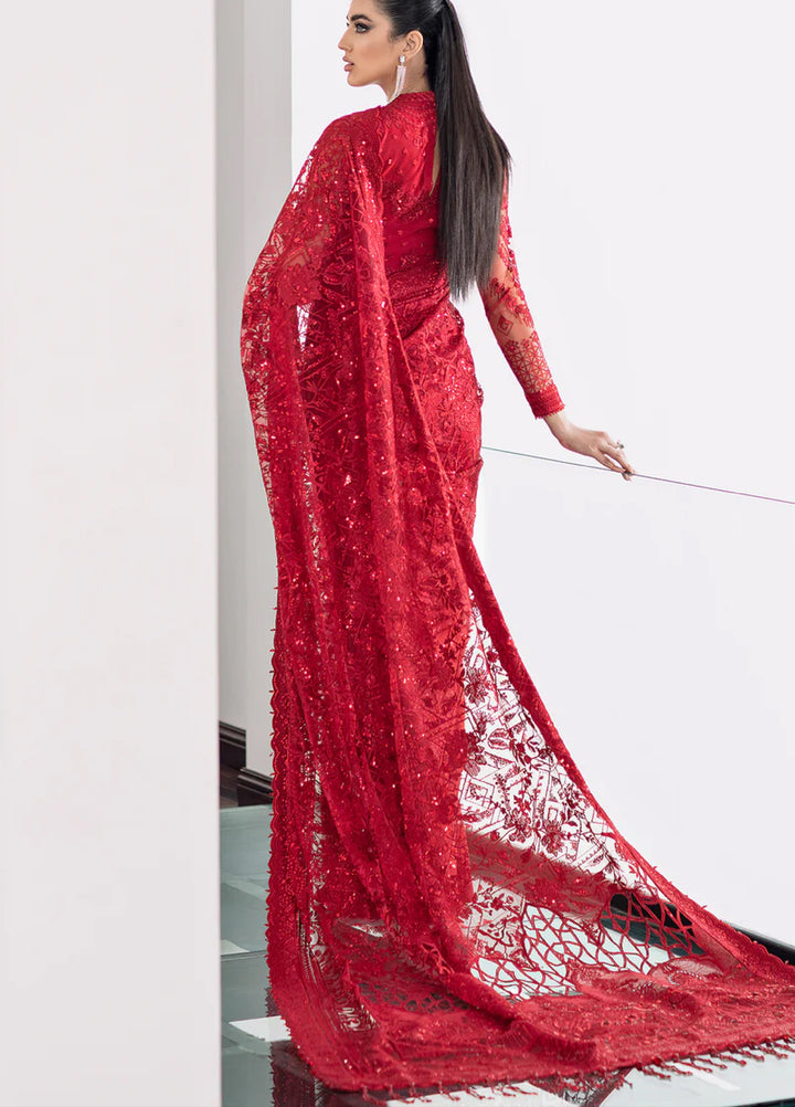 Baroque Embroidered Net  Unstitched Saree BQ22CC EC-06 - Luxury Collection