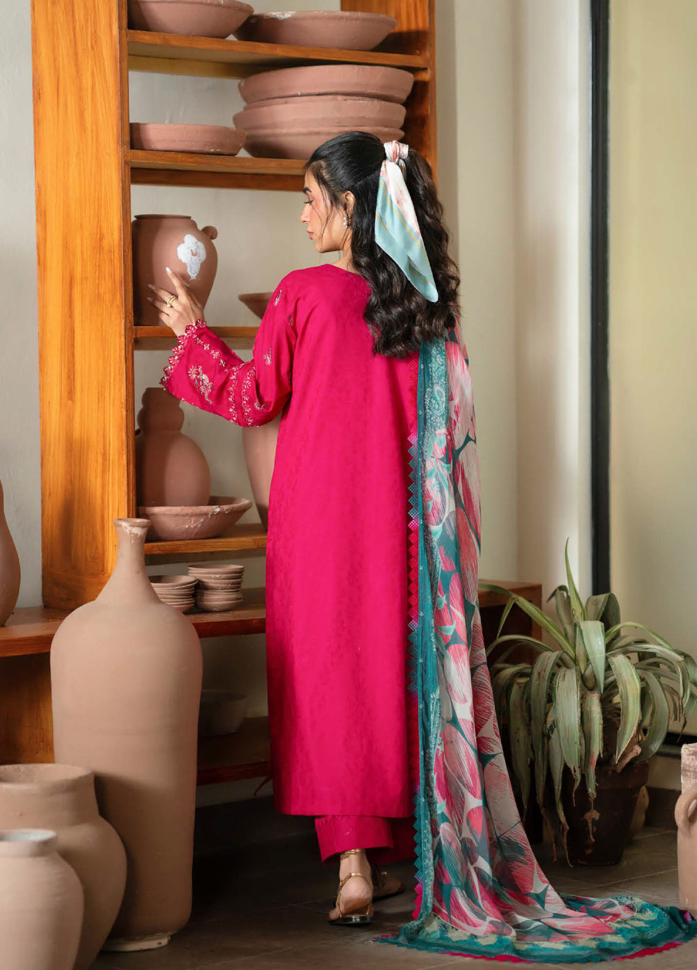 Raha by Nureh Unstitched Embroidered Jacquard Lawn 3 Piece Suit NU26URJ NE-236 - Festive Collection