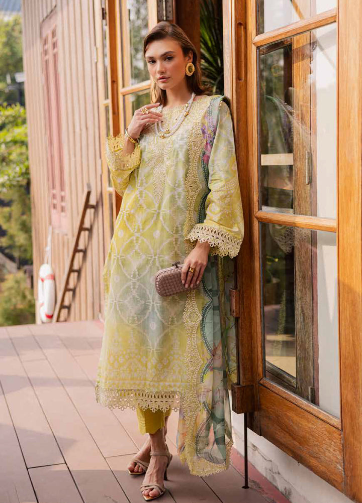Gardenia by Nureh Unstitched Embroidered Lawn 3 Piece Suit NU26UGL NSG-207 - Summer Collection