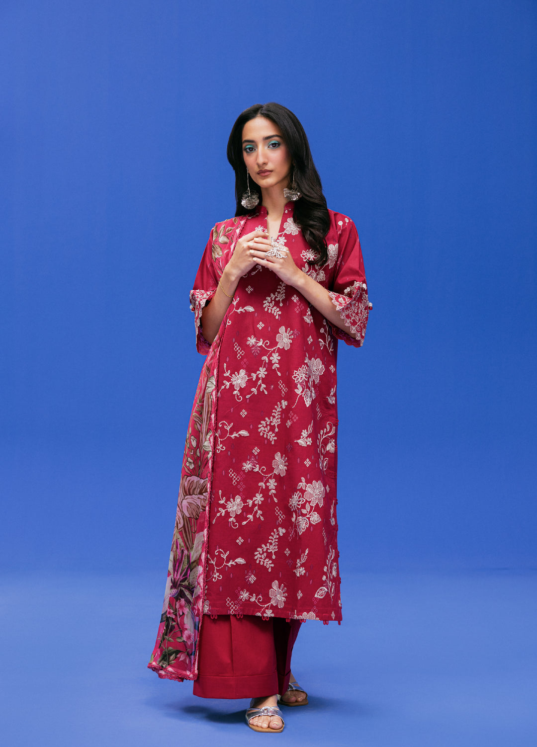 Zync by Florent Unstitched Embroidered Printkari Lawn 3 Piece Suit FL26UZP FZ-3A - Summer Collection