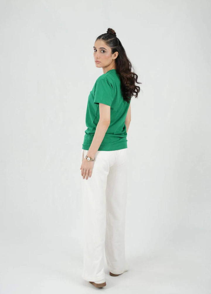 Mercato RTW Solids Cotton 1 Piece Green V Neck Shirt