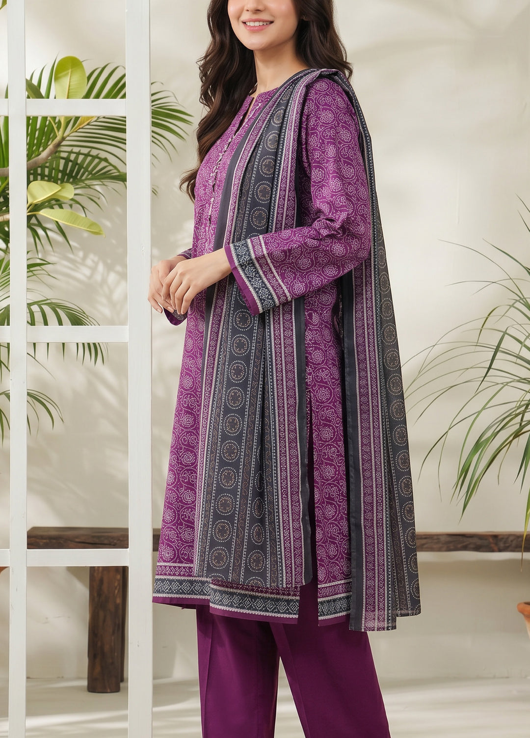 Daman by VS Textiles Unstitched Printed Lawn 3 Piece Suit VS26UDL D-01 885 - Casual Collection