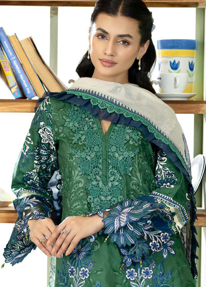 Al Zohaib Unstitched Applique Embroidered Lawn 3 Piece Suit AZ26UAL D-1 - Summer Collection