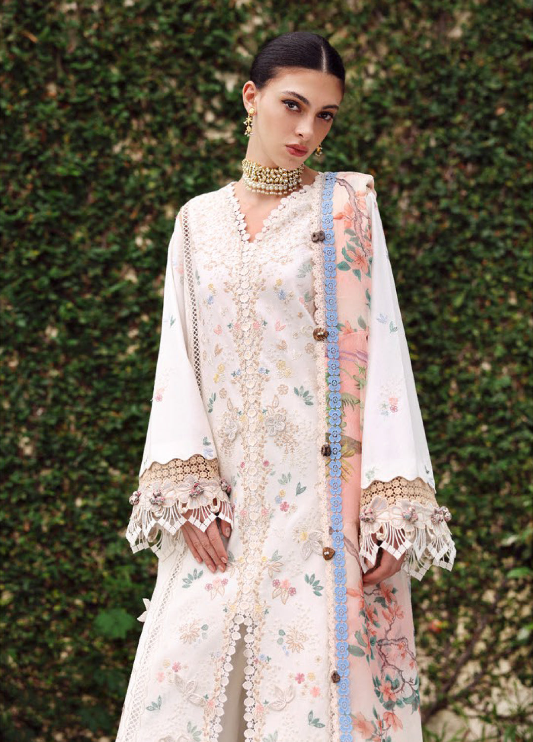 Lilas by Republic WomensWear Unstitched Embroidered Lawn 3 Piece Suit RW26ULL D-2A - Eid Collection