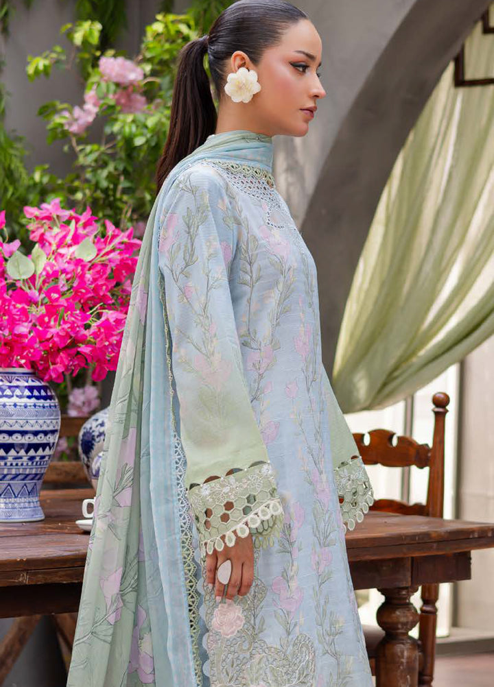 Bloom by Nureh Unstitched Embroidered Lawn 3 Piece Suit NU26UBL BL-07 - Festive Collection