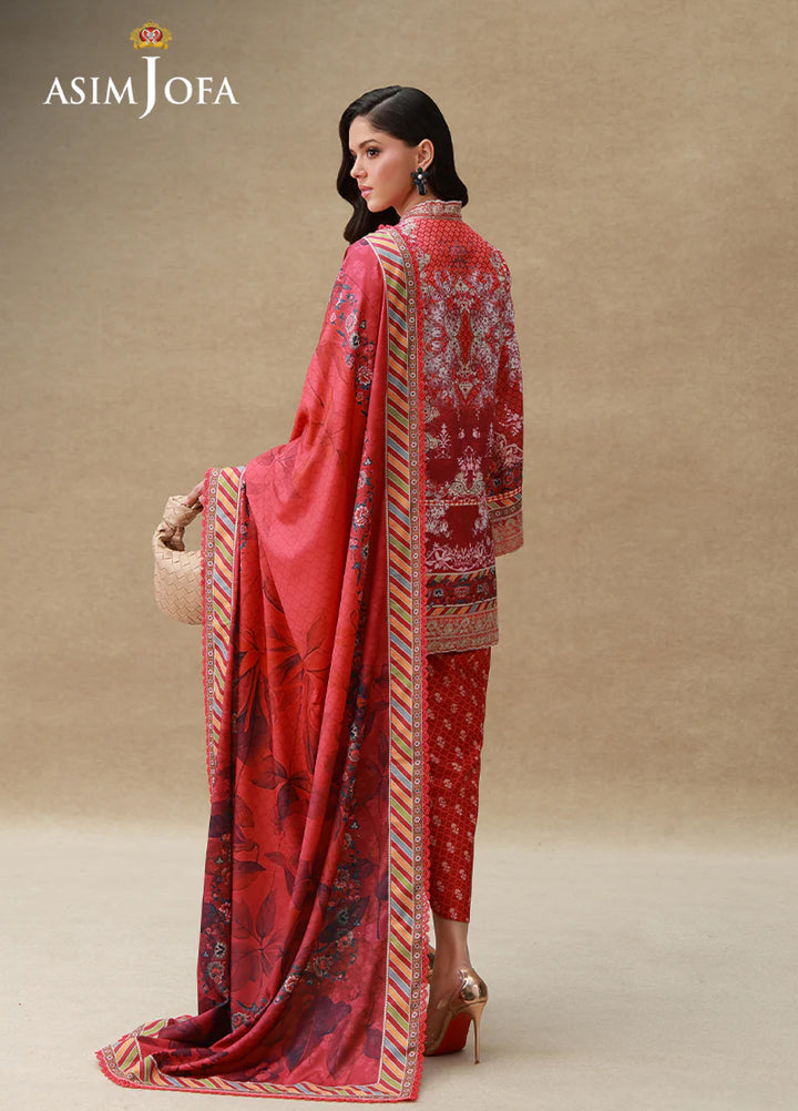 Asim Jofa Unstitched Printed Silk 3 Piece Suit AJ26UPS AJULSC-04 - Casual Collection