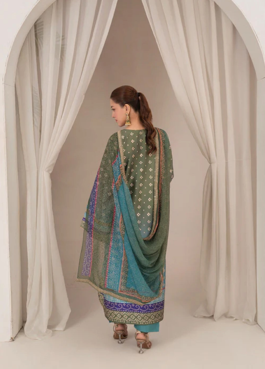 Bandhani by Chandan Nagri Women Pret Embroidered Silk 3 Piece Suit Selin - Formals Collection