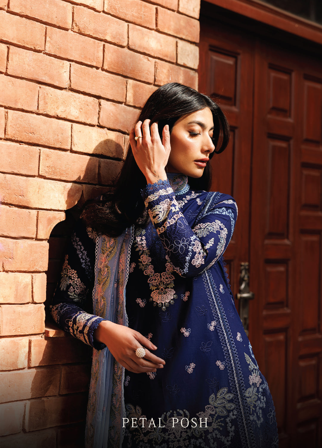 Mirabelle by Emaan Adeel Unstitched Embroidered Luxury Lawn 3 Piece Suit EA26UML D3 Petal Posh - Festive Collection