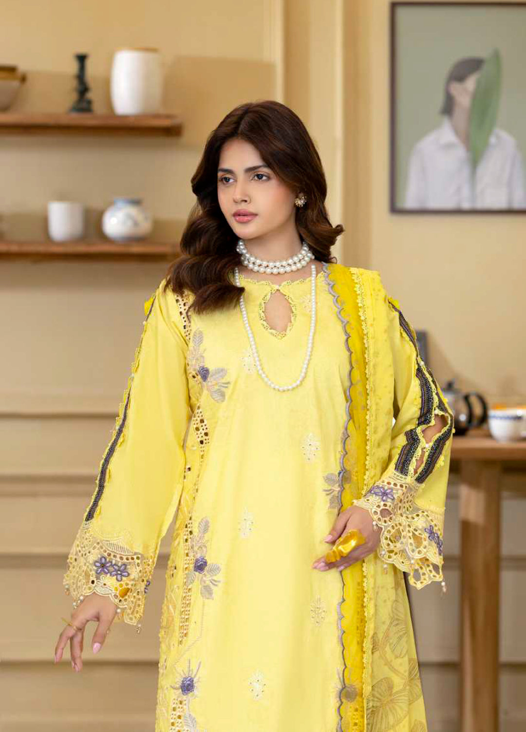 Al Zohaib Unstitched Applique Embroidered Lawn 3 Piece Suit AZ26UAL D-10 - Summer Collection