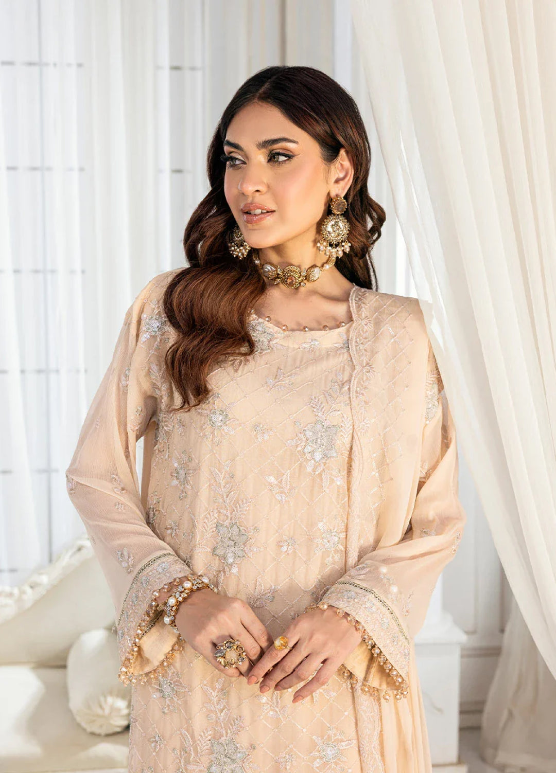 Signature by Salitex Embroidered Chiffon Suits Unstitched 3 Piece SUNS7CH039UT - Summer Collection