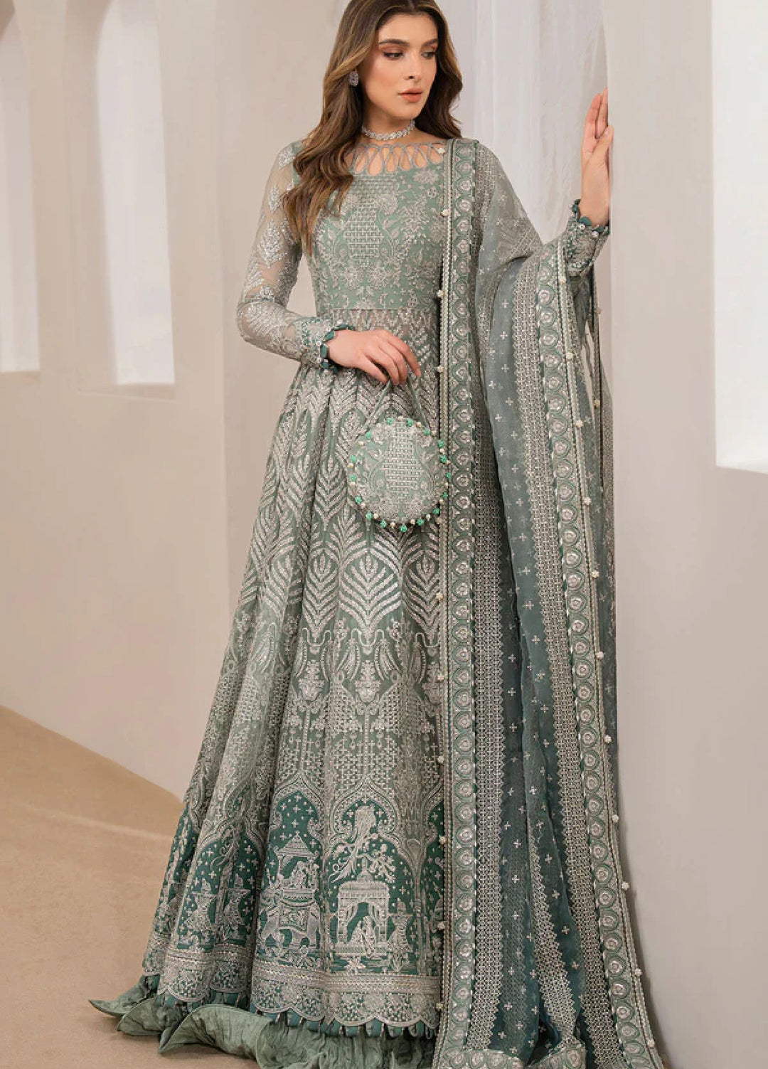 Jazmin Unstitched Chiffon Embroidered Suits 3 Piece JZ25CF JZ-WF24-04 - Festive Collection