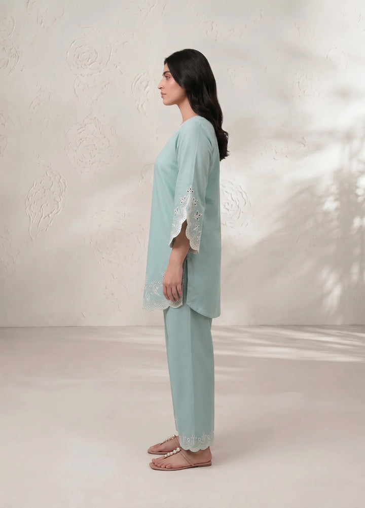 Scherezade Women RTW Embroidered Lawn Cotton 3 Piece Suit ICY BREEZE - Casual Collection