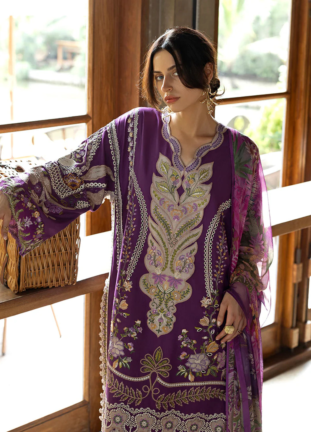 Mon Tresor by Esmel Unstitched Embroidered Luxury Lawn 3 Piece Suit EML26UMT D12-Aura - Summer Collection