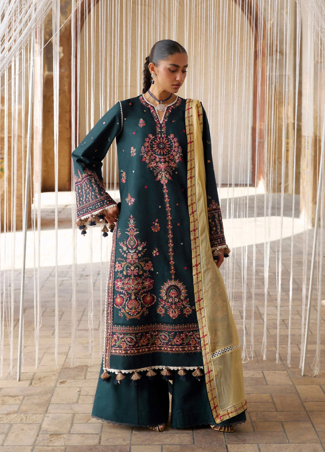 Zan by Hussain Rehar Unstitched Embroidered Lawn 3 Piece Suit HR26UZF Cinko D-99 - Festive Collection