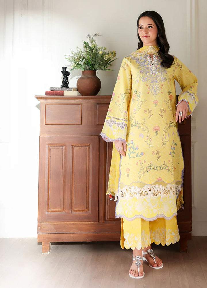 Sunlit Tales by Roheenaz Unstitched Embroidered Lawn 3 Piece Suit RN26ULS Honey Haze RUNSS260701 - Lawn Collection