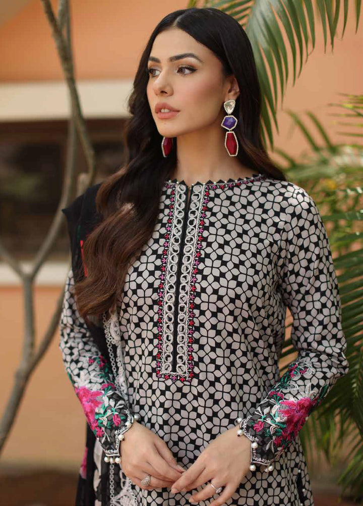 Combination by Charizma Unstitched Embroidered Luxury Lawn 3 Piece Suit CHR26UC CC6-08 - Summer Collection