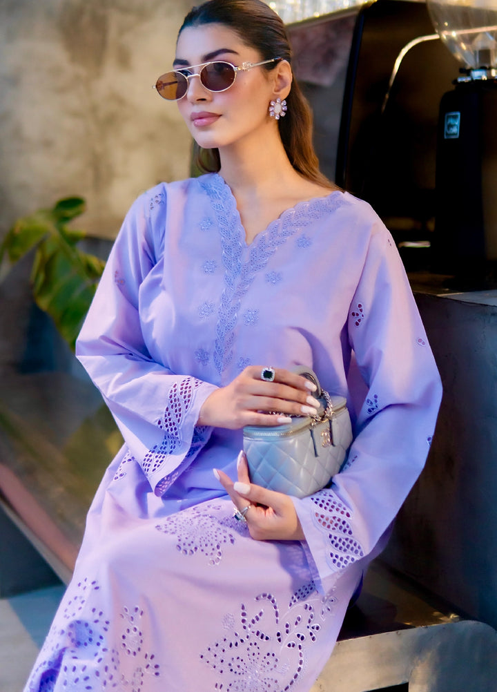 Rashid Textiles Women RTW Embroidered Lawn 2 Piece Suit D-04 Lilac - Casual Collection