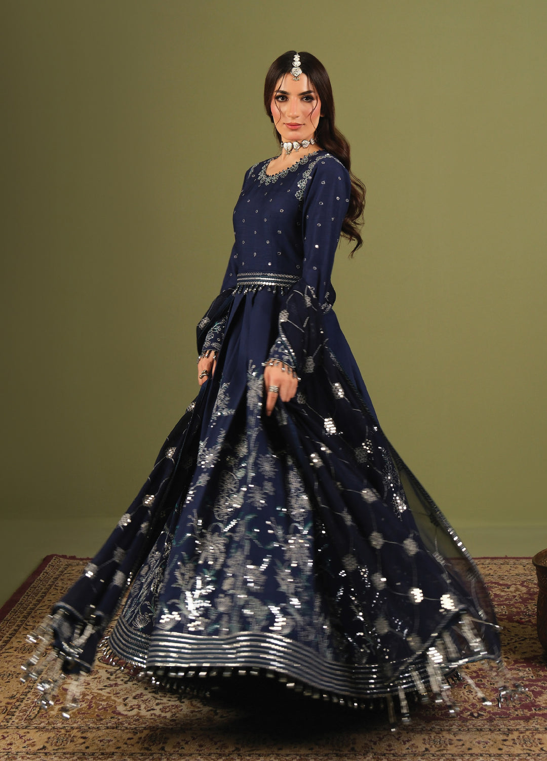 Alizeh Luxe Unstitched Raw Silk Embroidered 3 Piece Suit AFB26UL D-03 Abaan- Winter Collection