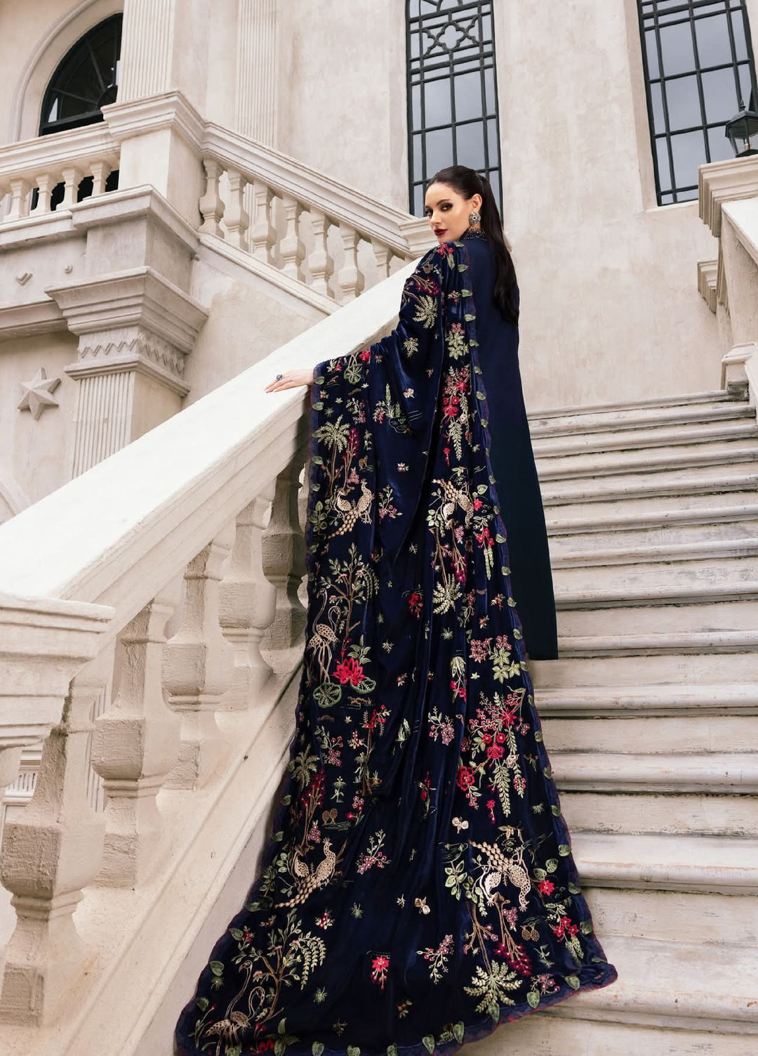 Luxe by Maria B Unstitched Embroidered Twill Linen 3 Piece MB25LW D12 - Winter Collection