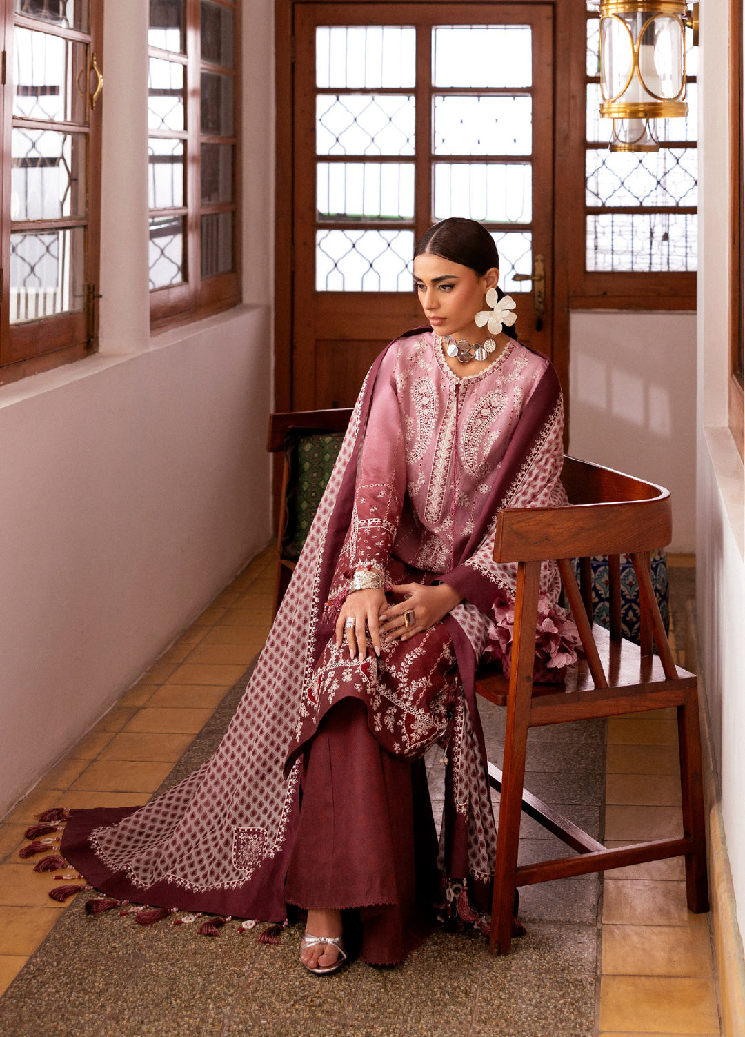 Shahkaar by Jazmin Unstitched Embroidered Lawn 3 Piece Suit JZ26USE SL26-D08 - Eid Collection