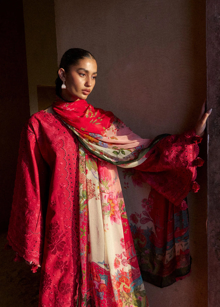 Zan by Hussain Rehar Unstitched Embroidered Lawn 3 Piece Suit HR26UZF Qermez D-104 - Festive Collection