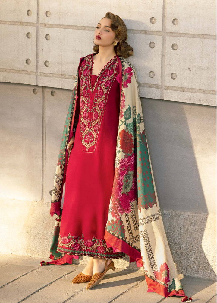 Poshima by Charizma Unstitched Embroidered Peach Leather Suits 3 Piece CHR26PU PSW5-24 - Winter Collection