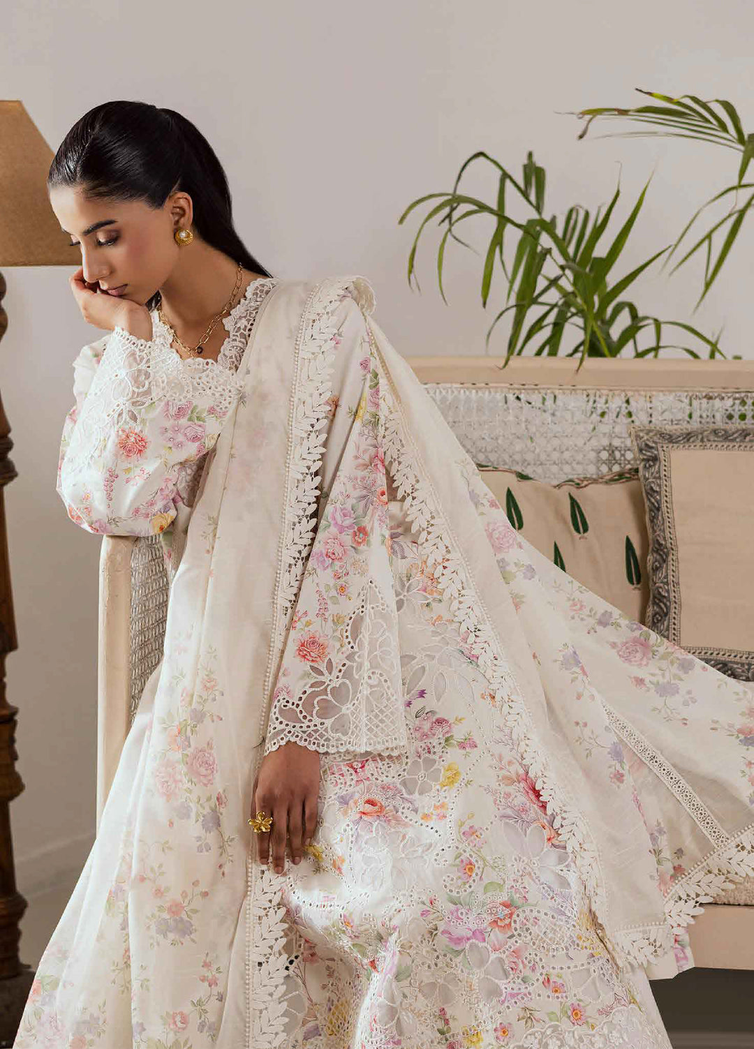 Selene by RajBari Unstitched Embroidered Lawn 3 Piece Suit RB26USL Aura - Festive Collection