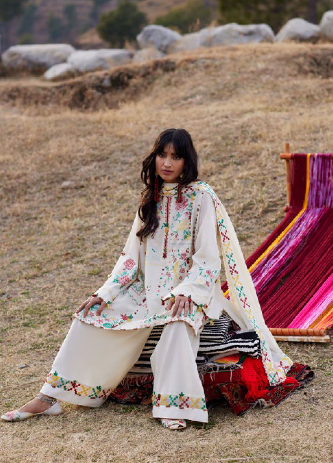 Meili by Zaha Unstitched Embroidered Lawn 3 Piece Suit ZK26UML ZL26-08B - Festive Collection