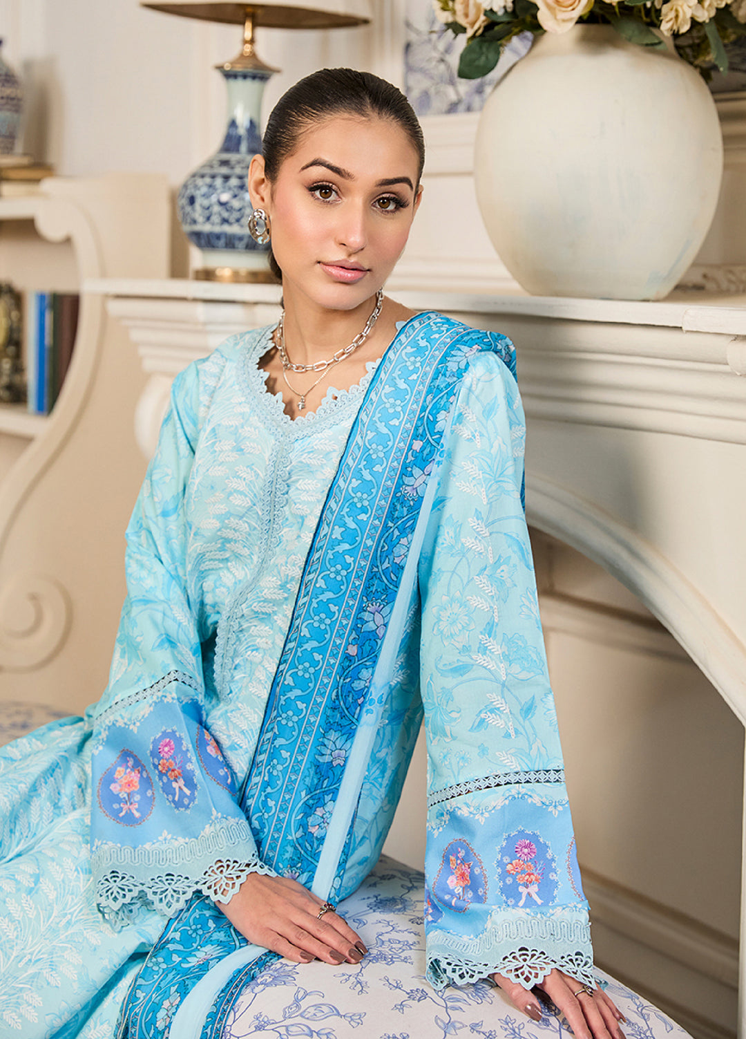 Raha Summer Prints by RajBari Unstitched Printed Lawn 3 Piece Suit RB26URVI D-5 - Summer Collection