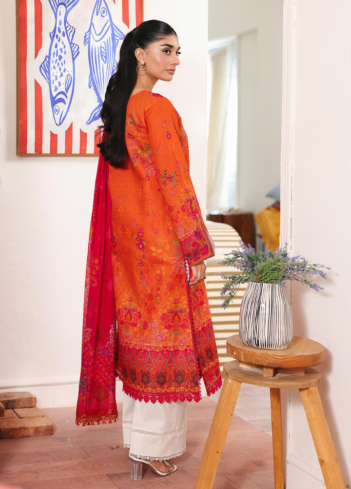 Nissa Floral Symphony by Rajbari Unstitched Lawn Embroidered 3 Piece Suit RB26UNF D-10 - Summer Collection