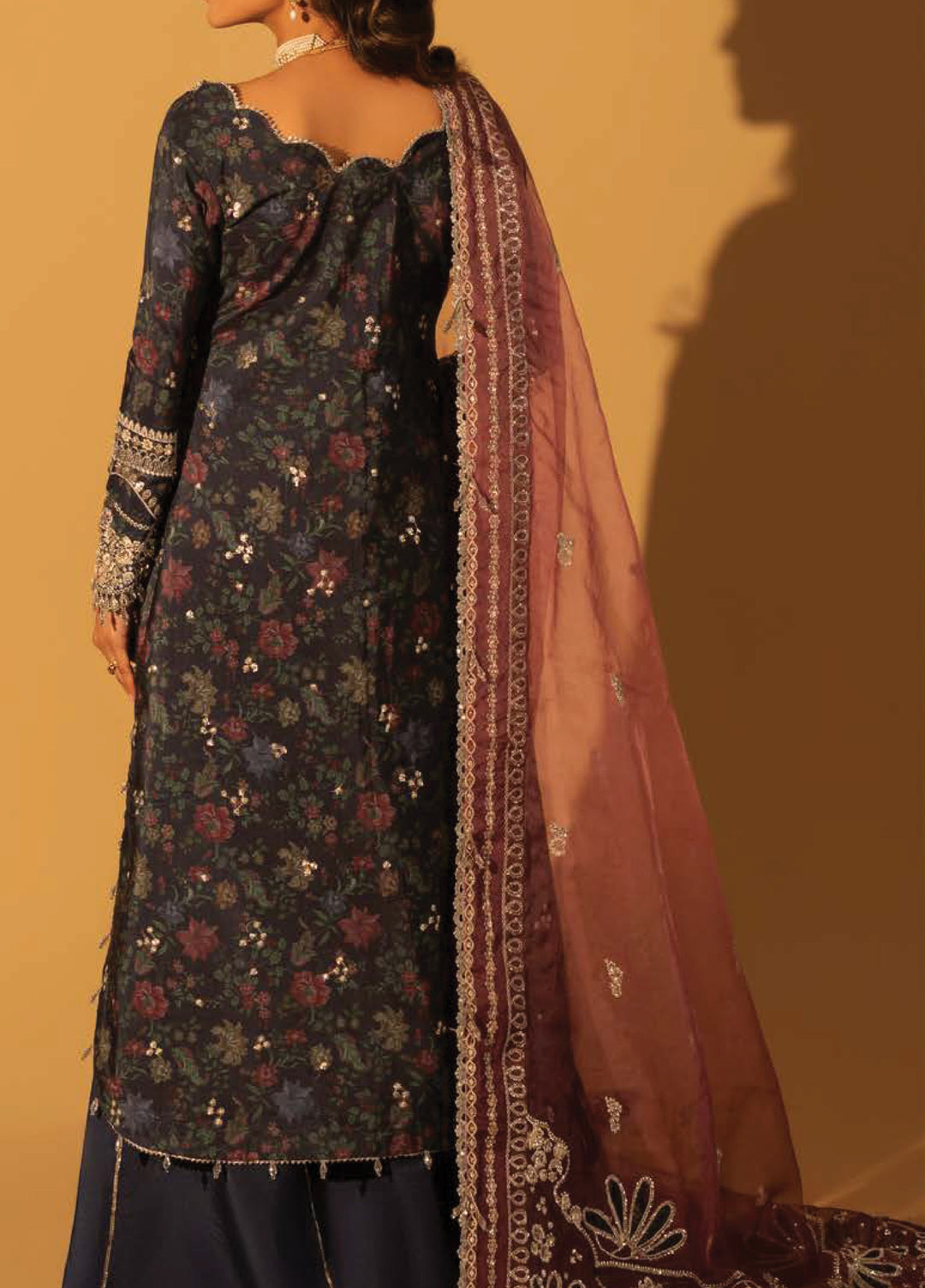 Aylin Unstitched Raw Silk Embroidered Suits 3 Piece AYL25US SAPPHIRE DUSK - Festive Collection