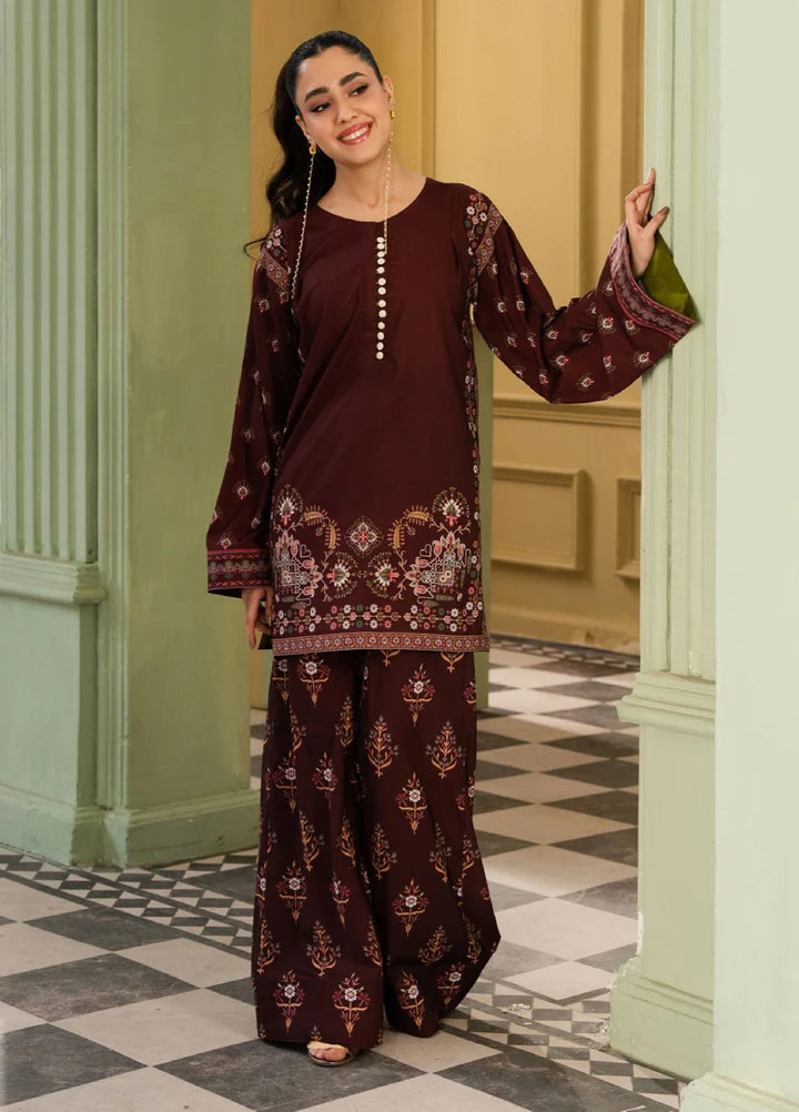 Retro by Maria Osama Khan RTW Printed Grip 3 Piece Suit MOK26PR Haze - Casual Collection