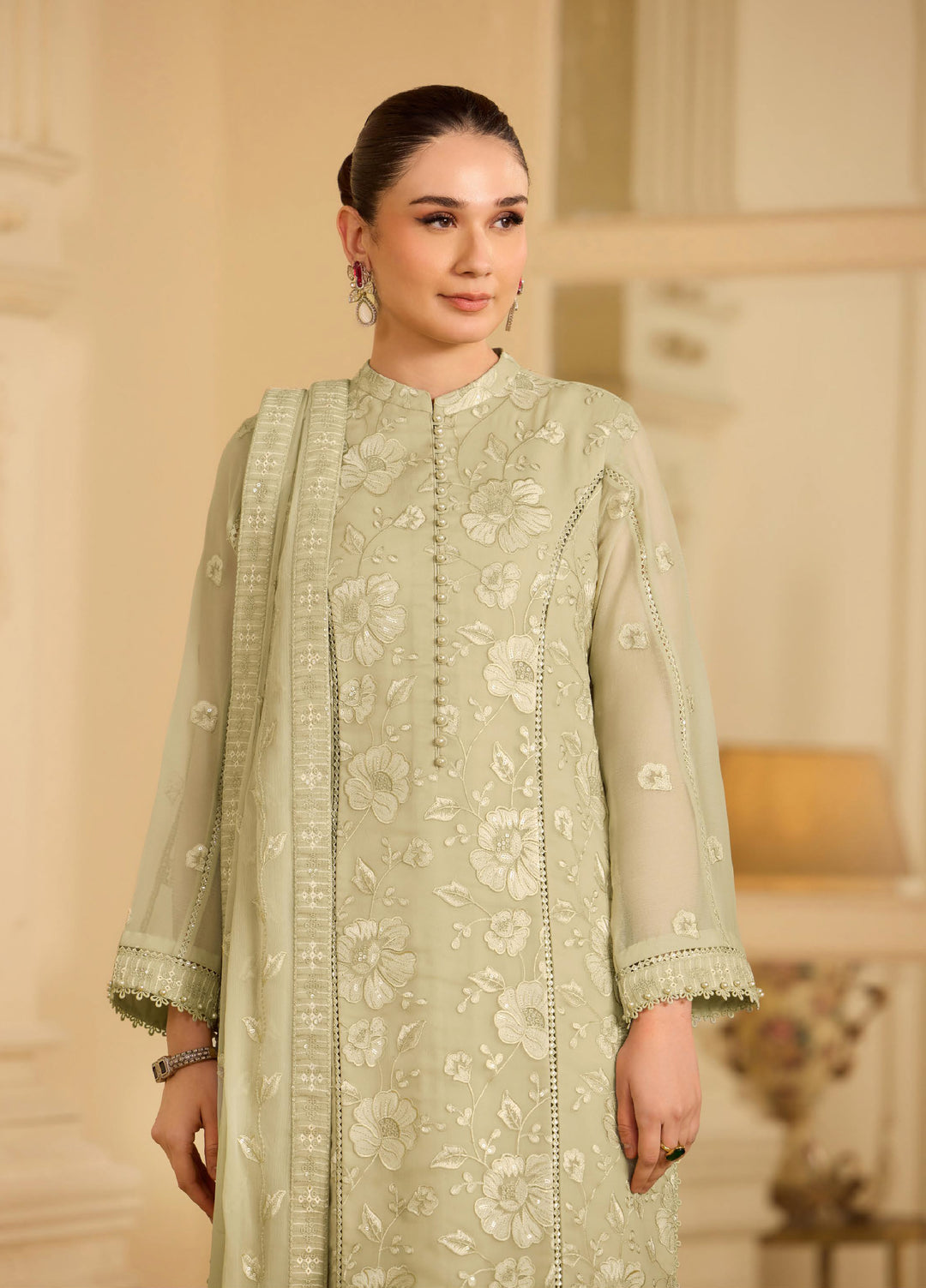 Alizeh Fashion Unstitched Embroidered Chiffon 3 Piece Suit AF26UCF AF-CH-2250-Spade - Festive Collection