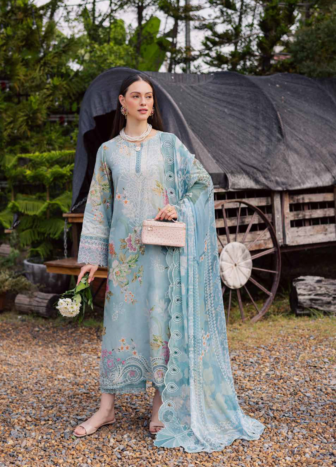 Gardenia by Nureh Unstitched Embroidered Lawn 3 Piece Suit NU26UGL NSG-209 - Summer Collection