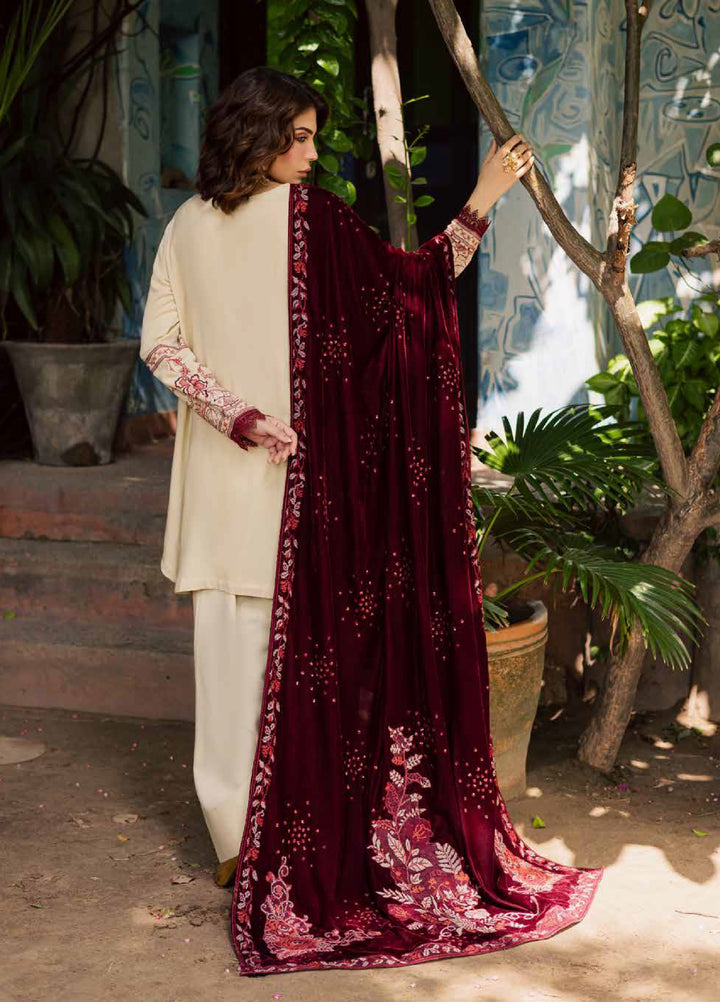 Nureh Exclusive Unstitched Luxury Leather Peach Embroidered Suits 3 Piece NU25LV NE-181 - Festive Collection