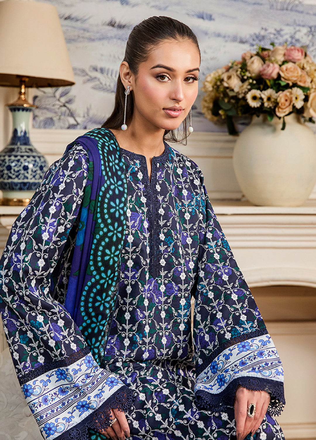 Raha Summer Prints by RajBari Unstitched Printed Lawn 3 Piece Suit RB26URVI D-2 - Summer Collection