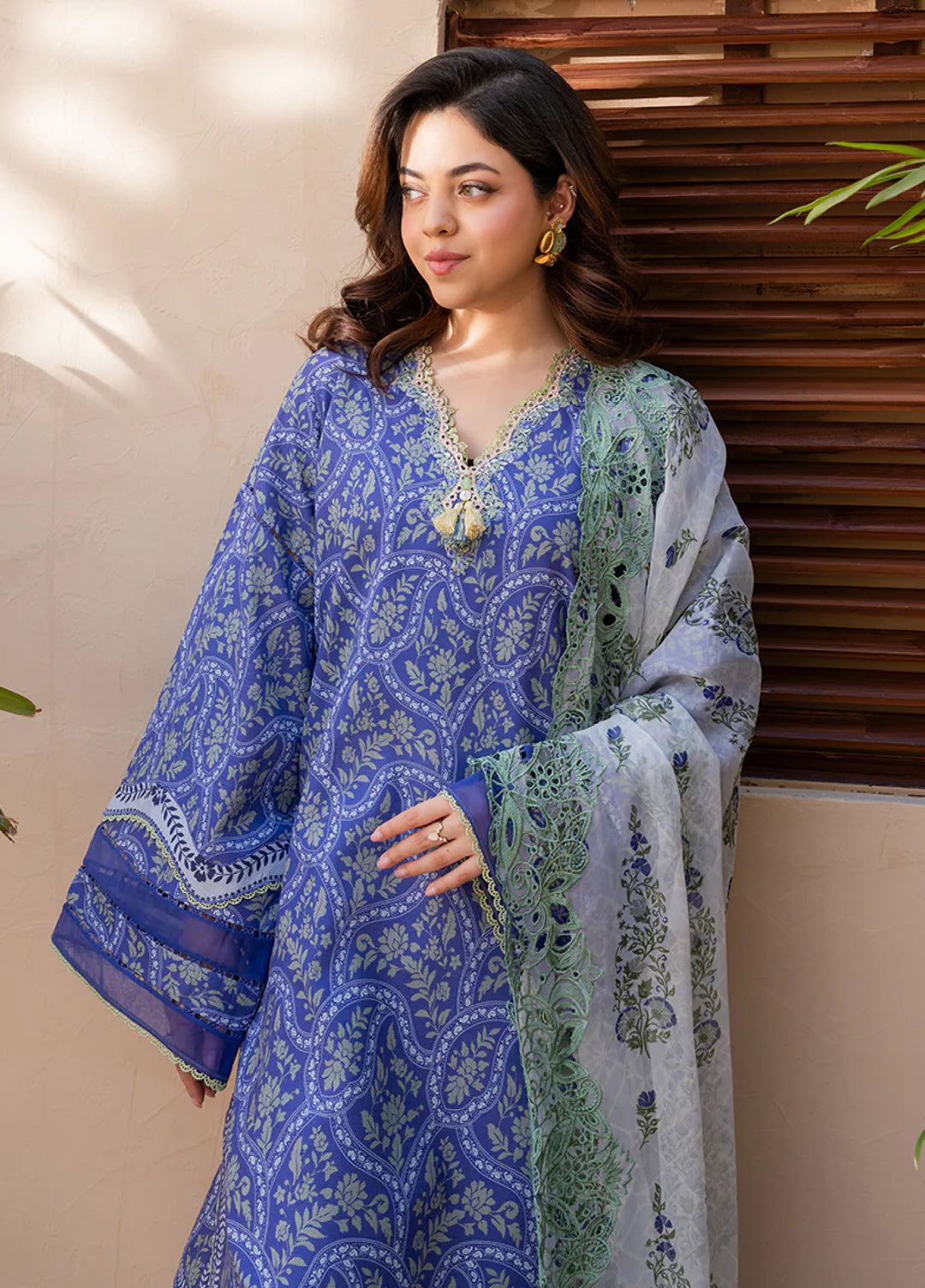 Summer in Bloom By Roheenaz Unstitched Printed Lawn 3 Piece Suit RN26USBL 32A Botanica - Festive Collection