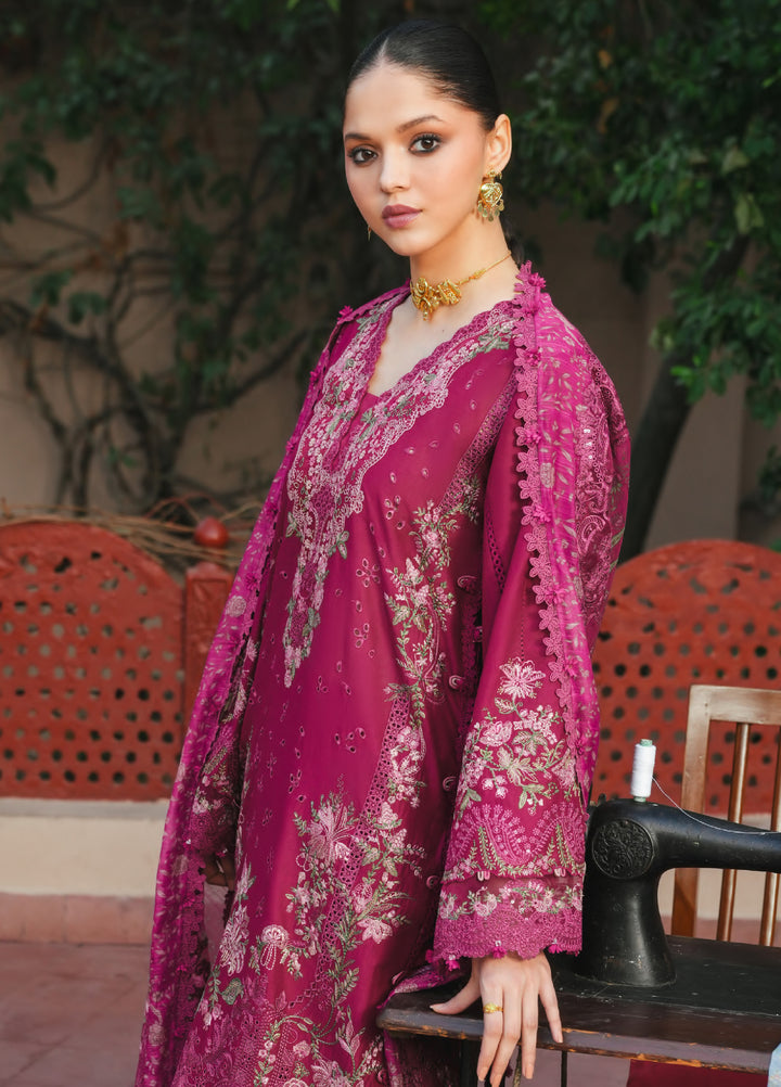 Ek Fasana by Kahf Premium Unstitched Embroidered Luxury Lawn 3 Piece Suit KHF26UFL KLB 7A NAVELI - Festive Collection