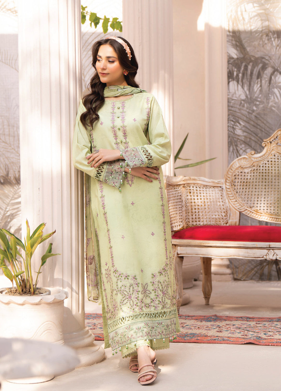 Summer Breeze by Humdum Unstitched Embroidered Lawn 3 Piece Suit HB26USB D-04 - Summer Collection