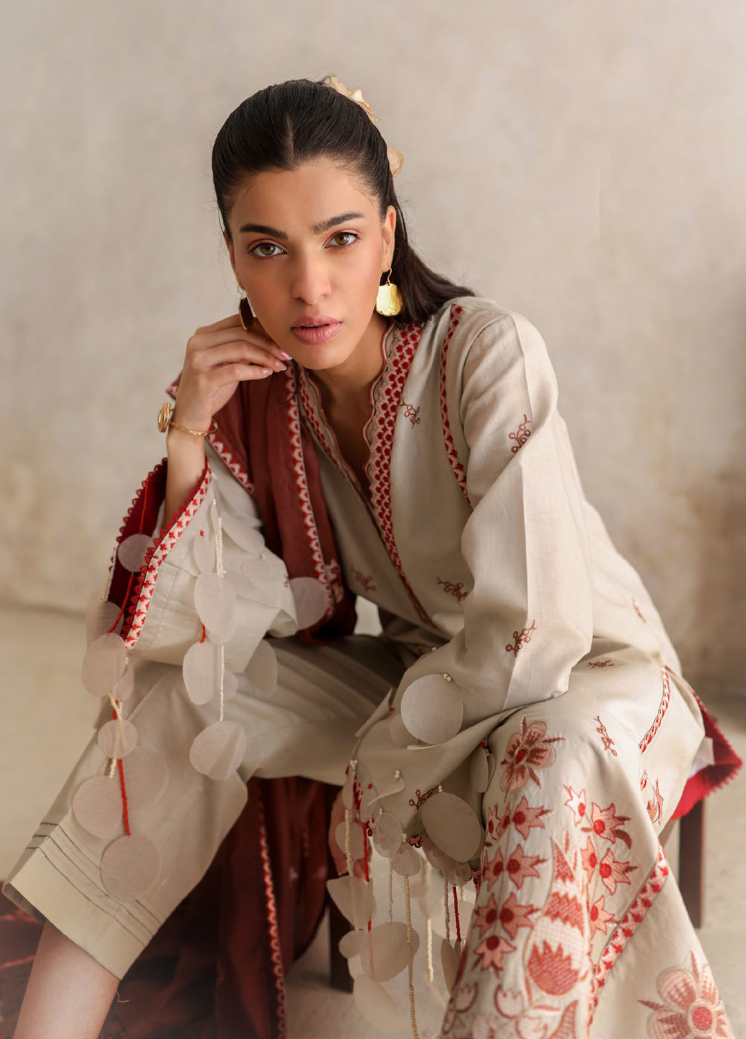 Freesia by Gul Ahmed Unstitched Embroidered Lawn 3 Piece Suit GA26UFL PM-62056 - Summer Collection