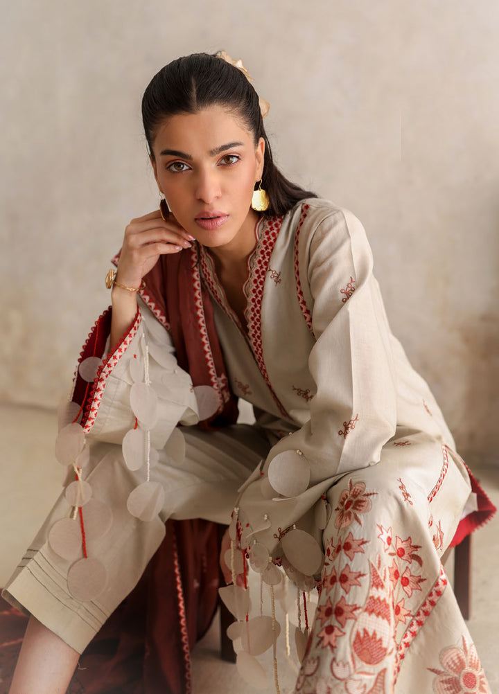 Freesia by Gul Ahmed Unstitched Embroidered Lawn 3 Piece Suit GA26UFL PM-62056 - Summer Collection