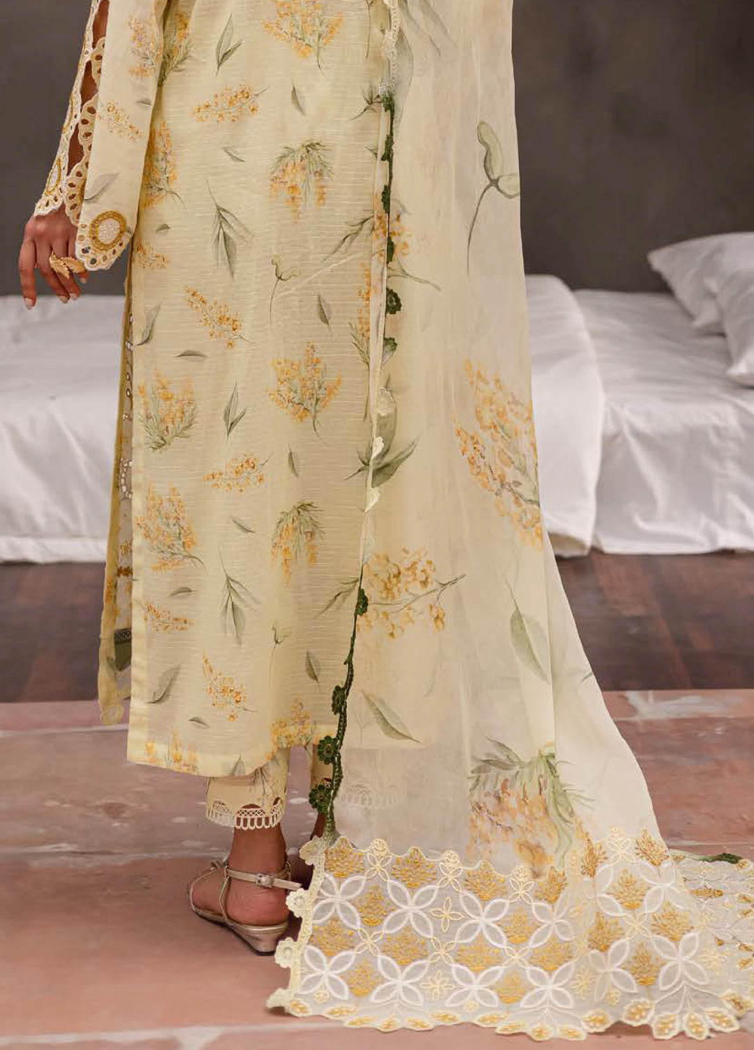 Bloom by Nureh Unstitched Embroidered Lawn 3 Piece Suit NU26UBL BL-10 - Festive Collection