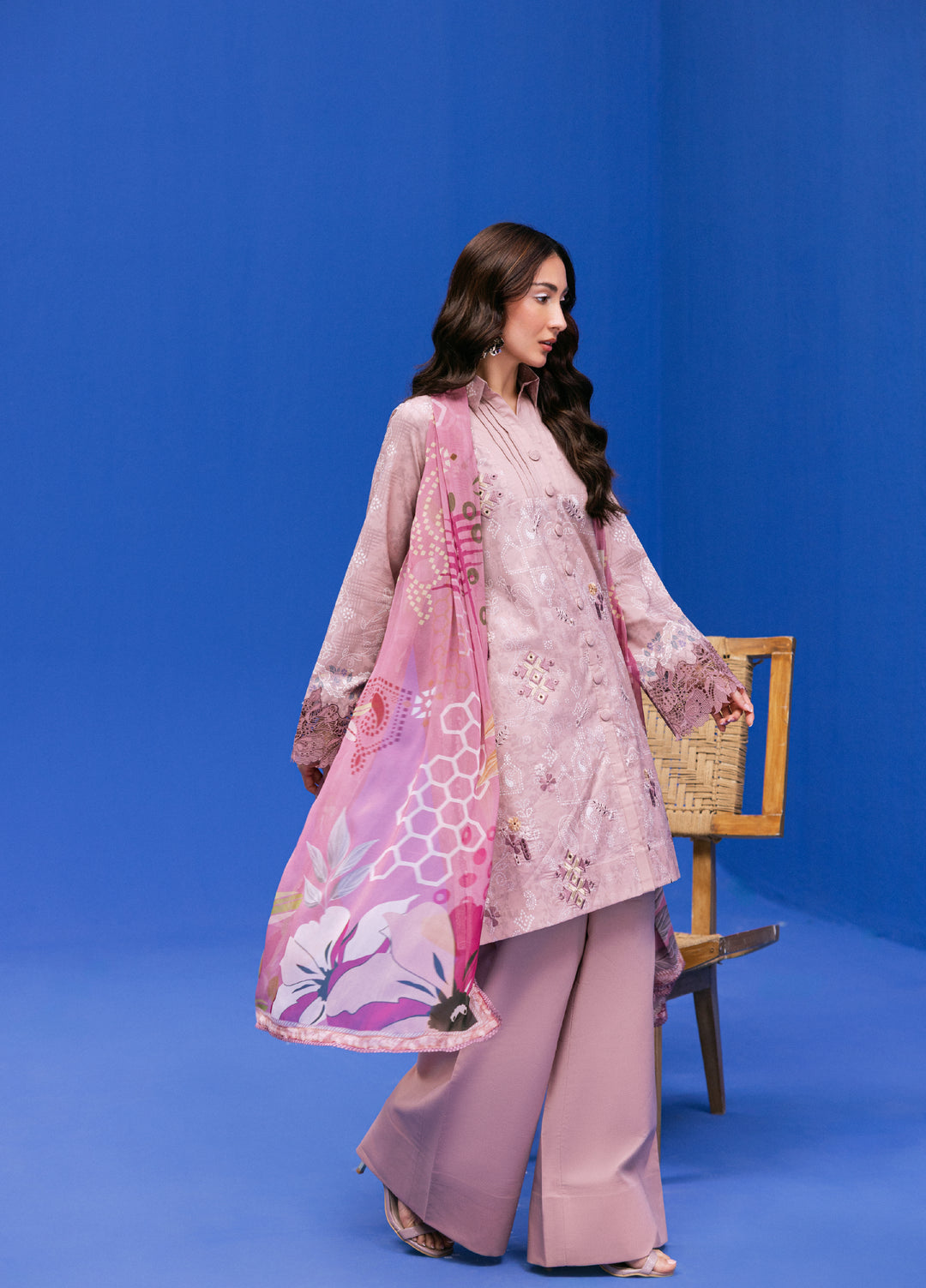 Zync by Florent Unstitched Embroidered Printkari Lawn 3 Piece Suit FL26UZP FZ-5A - Summer Collection