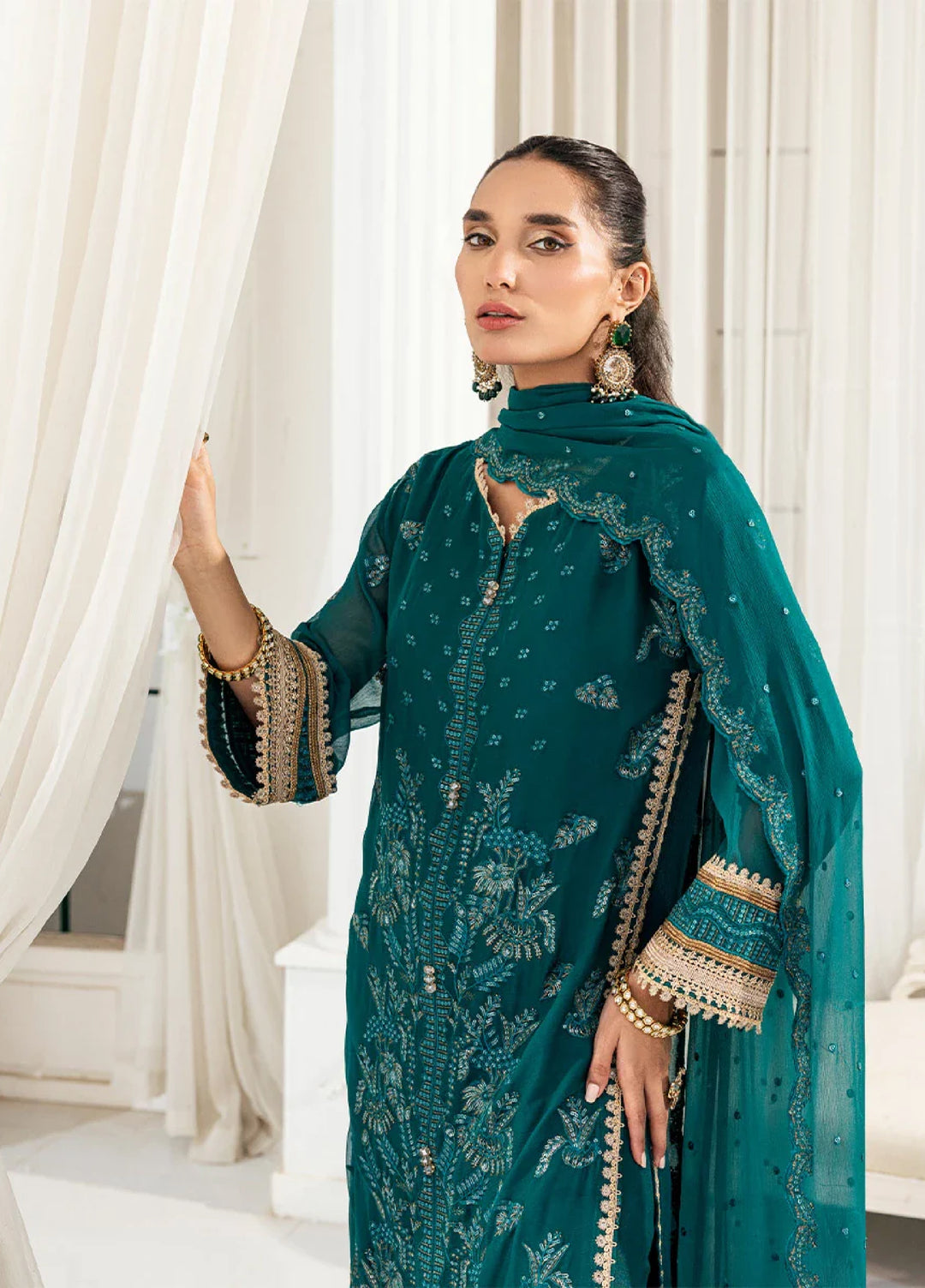 Signature by Salitex Embroidered Chiffon Suits Unstitched 3 Piece SUNS7CH045UT - Summer Collection