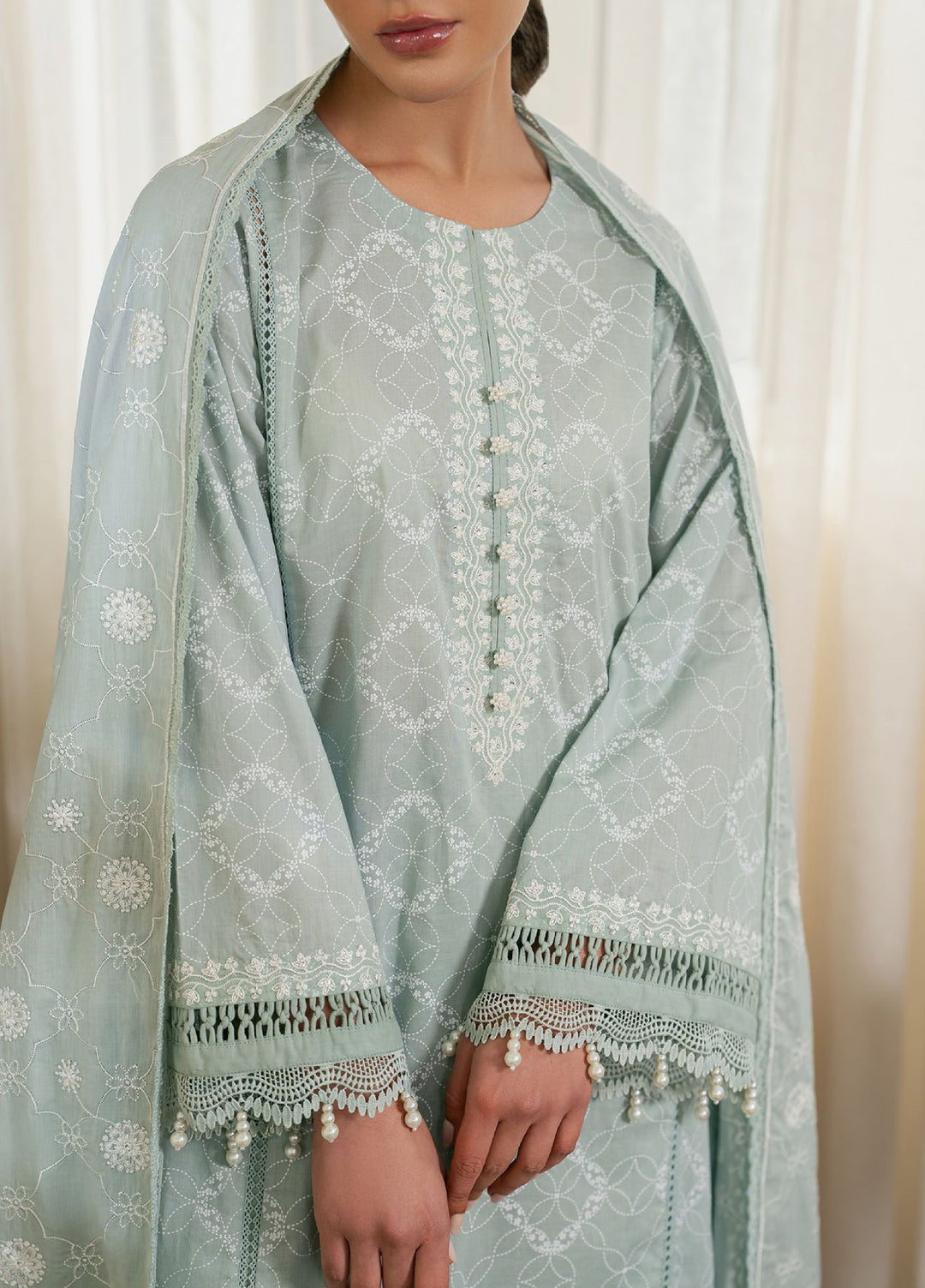 Mahiri by Cross Stitch Unstitched Embroidered Lawn 3 Piece Suit CS26UM D-6 SAGE REVERIE - Summer Collection