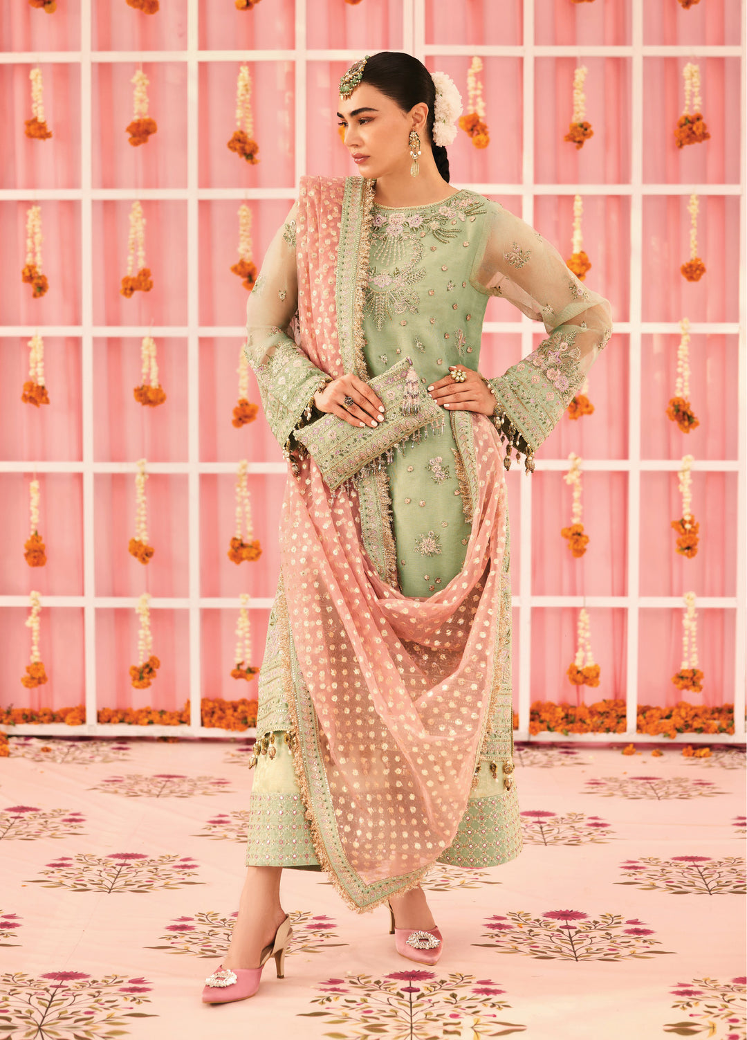Shehnai by Alizeh Fashion Unstitched Embroidered Zari Net Suits 3 Piece AFB25SF Libaan - Festive Collection